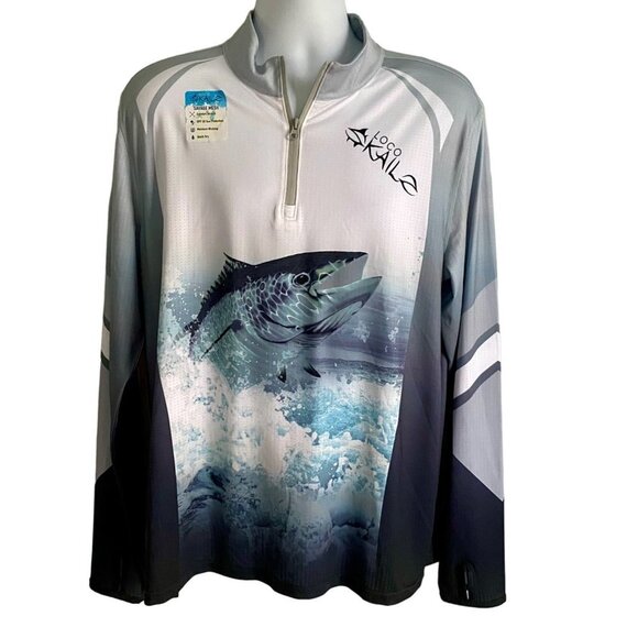 Loco Skailz Iceland Quarter Zip Long Sleeve Top Men's Large NEW - Picture 2 of 8